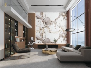 Losa de piedra artificial blanca sinterizada Pandora para Villa, dormitorio, Hotel, baño, mesa, cocina, comedor - Product Image 4