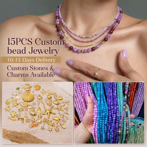Collar de Piedras Preciosas con Cuentas, Personalizado, Bajo MOQ, Producción Rápida, Collar de Cuentas de Piedra Natural para Marcas de Joyería - Product Image 1