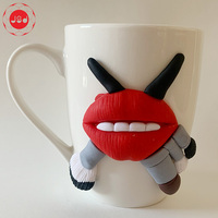 Mug de Noël en argile polymère fait à la main au design moderne, vente chaude