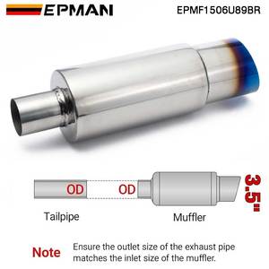 Sistema de escape universal para coche y moto, silenciador de acero inoxidable de 89 mm, punta de escape con efecto quemado para sistemas Catback - Product Image 4