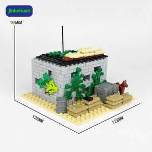 บ้านราคาประหยัดสำหรับเด็กผู้ชาย ชุดตัวต่อแบบทหาร สถาปัตยกรรม บ้านจำลอง <span class=keywords><strong>DIY</strong></span> ของเล่นตัวต่อบล็อก - Product Image 2