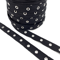 Ruban de garniture en tissu avec œillets métalliques de 2 cm, sur mesure, en gros, pour vêtements