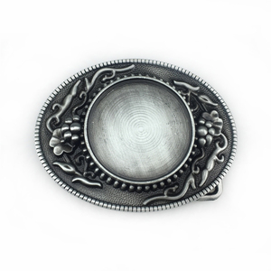Mode Western Cowboy Legering Gesp Ovale Vintage 3d Gegraveerd Patroon Blanco Metalen Riemgesp - Product Image 1