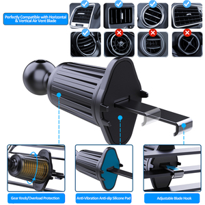 Phổ phụ kiện di động 360 độ xoay điều chỉnh không khí màu đen Vent xe điện thoại chủ sở hữu điện thoại di động cho xe núi - Product Image 4
