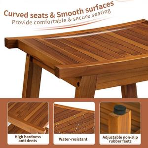 Tabouret de salle de bain en teck sur mesure à deux niveaux avec rangement pour usage domestique - Product Image 4