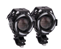 Phare universel de Moto LED U7 lumières de Moto colorées pour scooter Moto antibrouillard Angel Devil eyes LED clignotant externe