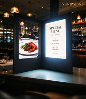 Panneau de menu électronique en acrylique lumineux à LED avec texte défilant personnalisable pour bars, restaurants, hôtels et clubs