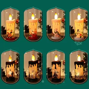 2024 Neujahr führte Weihnachts kerze Dekorationen Licht für Home Ornaments Geschenke