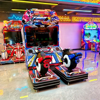 Vente Flash : Machine d'Arcade de Course de Motos Métallique Transformable, Simulateur de Moto à Deux Joueurs, Fonctionnant à Monnayeur, avec Support Anglais pour le Jeu