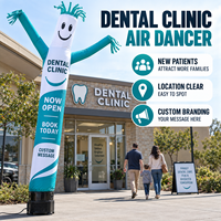 Ballon publicitaire gonflable Air Dancer pour clinique dentaire familiale, idéal pour attirer de nouveaux patients, avec affichage clair et personnalisé de votre marque