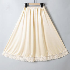 75cm de long femmes Satin demi Slip <span class=keywords><strong>sous</strong></span>-jupe avec dentelle Long <span class=keywords><strong>jupon</strong></span> une ligne <span class=keywords><strong>sous</strong></span> la <span class=keywords><strong>robe</strong></span> jupe de sécurité - Product Image 2