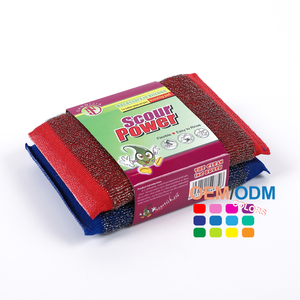 Éponge à récurer robuste en polyester PET écologique et <span class=keywords><strong>laine</strong></span> d'acier pour le nettoyage de cuisine - Product Image 4