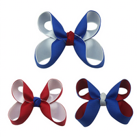 Sacarla Festival Independent Day Pita Sederhana Grosgrain Fashion Sporty Jepit Rambut Bayi Merah Biru Putih Aksesori Anak-anak
