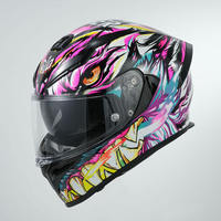 Casque de moto et de sport unisexe en ABS intégral avec visière miroir pour utilisation hors route (toutes saisons)