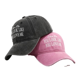 Casquette de baseball rétro européenne et américaine brodée, 6 panneaux, 100 % coton, réglable, rose délavé, style business décontracté, tendance, pour couple - Product Image 1