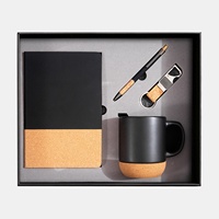 Coffret Cadeau Journal en Bois Grainé Personnalisable avec Mug Sérigraphié et Base en Bois – Idéal pour les Affaires
