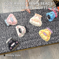 Perles en résine lapin mignon dessin animé Kawaii pour la fabrication de bijoux, chaînes de téléphone, porte-clés, décorations DIY, accessoires pour stylos perlés, mode