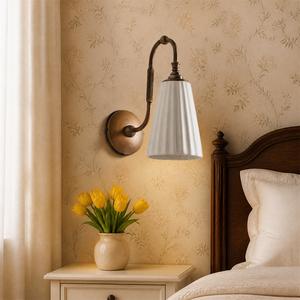 Applique murale cannelée de style français européen, finition noire et dorée, <span class=keywords><strong>lampe</strong></span> murale LED pour chambre à coucher, salon, chevet, couloir - Product Image 2