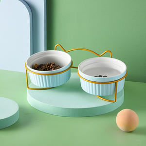 Mangkuk Makanan dan Minum Kucing Tinggi Grosir dari Doe Pet Factory untuk Kucing Indoor dan Anjing Kecil dengan Penyangga Logam, Tempat Makan Anjing dan Kucing - Product Image 4