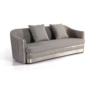 Luxury Grey Velvet &amp; Gold Sofa Modern Contemporary <strong>Casa</strong> Living Room Sofas Home <strong>Furniture</strong> - Product Image 1