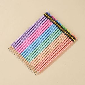 Crayons en bois HB standard à prix de gros, gommes à effacer en peinture perlée de différentes couleurs pour l'école/le dessin/les croquis - Product Image 3