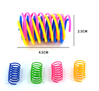 Mainan kucing Spiral musim semi lucu kreatif mainan plastik warna-warni interaktif dari pabrik Tiongkok penghilang kecemasan mainan kucing