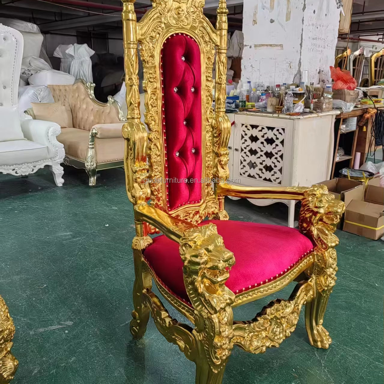 HOT Red Velvet Buy Throne Chair Black Queen Chair Throne