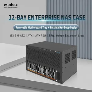 CW-N Serisi 6 8 12 Bölmeli NAS Sunucu Kasası Sıcak Değiştirilebilir SATA SFF-8643 ATX MATX ITX 8 PCIe Depolama Şasisi - Product Image 4