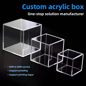 Hộp Acrylic Tùy Chỉnh, Hộp Trưng Bày Acrylic Trong Suốt, Năm Mặt Có Nắp/Trượt hoặc Đế, Hộp Vuông Acrylic - Product Image 4
