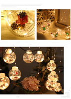 Guirlande lumineuse de Noël LED romantique pour intérieur et extérieur, avec motif de Père Noël, bonhomme de neige et boule à souhaits, pour fenêtre et rideau