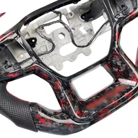 Volant sport à 3 branches en cuir Nappa et fibre de carbone sur mesure pour Raptor Ranger 2024-2025, rouge, haut de gamme