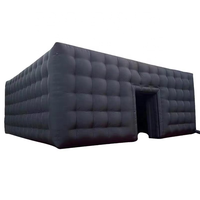 Tente Gonflable Noire Portable Grande Tente de Fête Maison Gonflable Tente Cube Gonflable Tente de Nuit Gonflable Chapiteau Gonflable