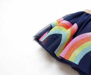 Arco Iris lentejuelas niños por encima <span class=keywords><strong>de</strong></span> <span class=keywords><strong>la</strong></span> rodilla <span class=keywords><strong>Mini</strong></span> falda <span class=keywords><strong>Tutu</strong></span> para niñas en azul marino - Product Image 4