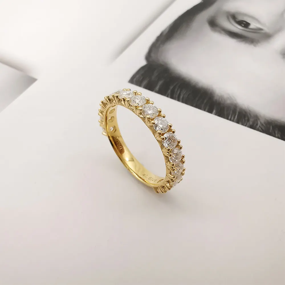 Mode 18K Solid Gold Natuurlijke Vvs Moissanite Ring 18K Gold Party Wedding Ring Fijne Sieraden 18K Goud voor Vrouwen