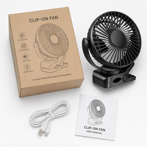 Ventilador Portátil con Clip y Batería de 5000mAh, 360° °   Ventilador Personal Recargable USB con Rotación para Cochecito de Bebé, Camping y Gimnasio - Product Image 4