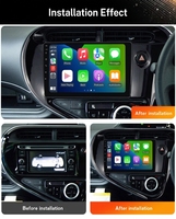 Autoradio multimédia Android 9'' 2 Din 4G LTE GPS avec écran tactile Carplay Auto pour Toyota Prius C 2018~2020 RHD LHD
