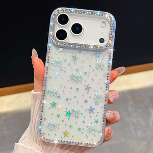 Funda IMD de Lujo con Brillantina de Diamantes para iPhone 17 AIR 17 <span class=keywords><strong>Pro</strong></span> Max, Funda Trasera con Lazo de Pedrería para iPhone 16 15 14 13 - Product Image 5