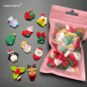 10 piezas/bolsa de adornos de resina kawaii para decoración de uñas, dijes navideños de dulces, flores y frutas, dijes 3D para uñas - Product Image 2