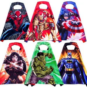 CM177 Wholesale Kids Anime Theme Party Costume Digital Printing Superhero Spiderman Princess Cape Cloak For Halloween Carnival