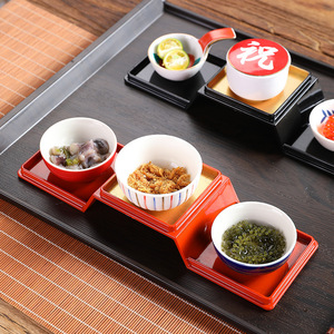 Platos de Servir Japoneses Compartimentados, Pequeños y Decorativos, para Comidas de Hotel y Uso en Restaurantes, Diseño de Color Sólido - Product Image 1