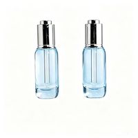 Flacon compte-gouttes en verre vide de 30 ml avec pipette à tête ronde, flacon cosmétique en verre pour huile avec couvercle pompe en aluminium