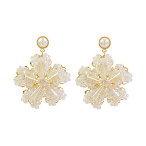 Pendientes <span class=keywords><strong>de</strong></span> Moda al por Mayor Hechos a Mano <span class=keywords><strong>con</strong></span> Piedras <span class=keywords><strong>de</strong></span> Cristal, Pendientes Impermeables <span class=keywords><strong>con</strong></span> Flores y Perlas, Accesorios <span class=keywords><strong>de</strong></span> Moda para Señoritas - Product Image 3