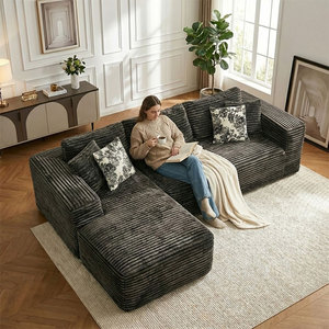 Ensemble de canapés modulaires sans os, style moderne et luxueux, <span class=keywords><strong>canapé</strong></span>-<span class=keywords><strong>lit</strong></span> nuage, en forme de L, convertible, meubles de salon - Product Image 2