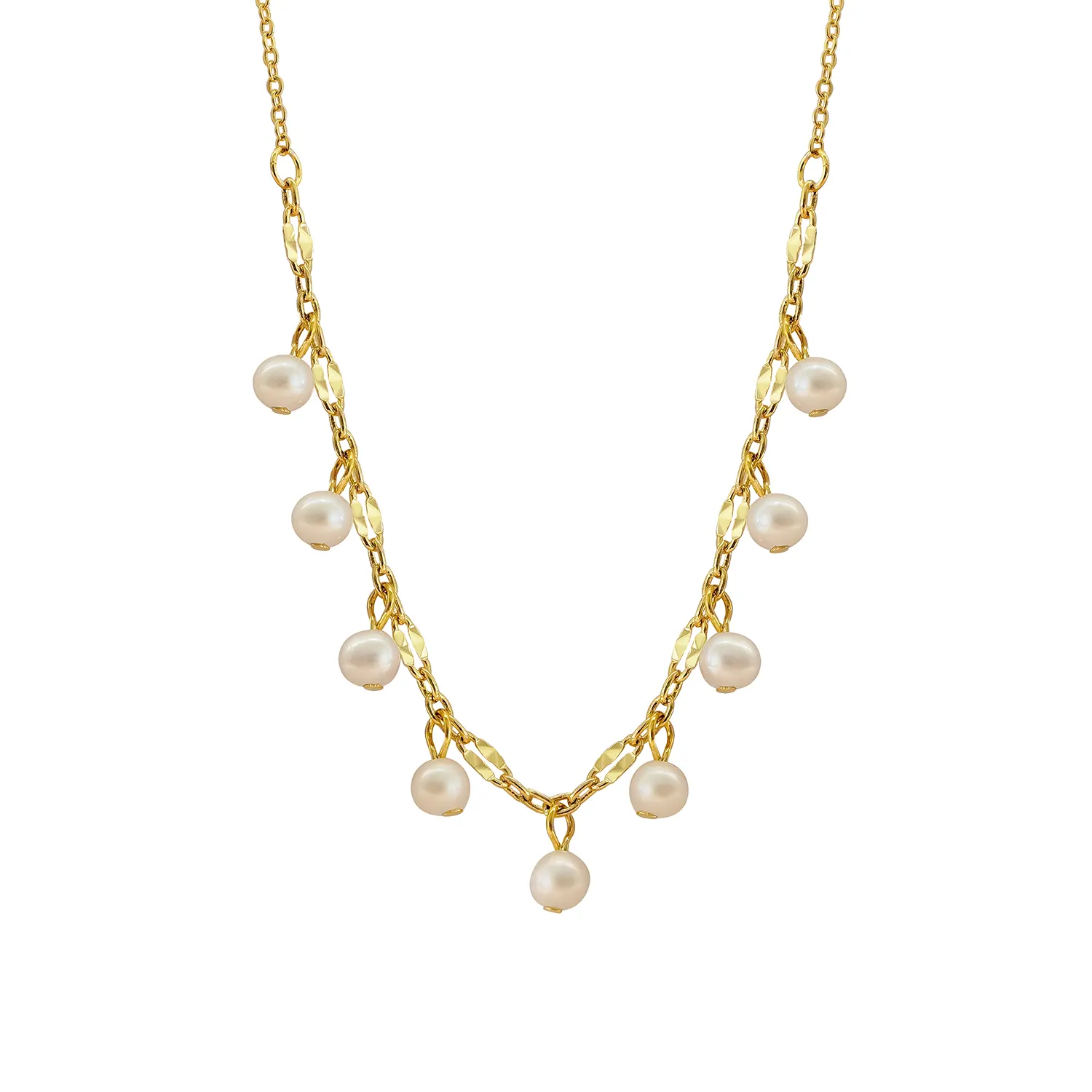 Hyacinth-Cadena de clavícula de estilo elegante, collar de perlas chapadas en oro con temperamento