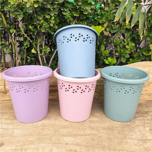 Cylindrical Perforated <b>Plastic</b> Wastebasket Mixed Color Indoor Storage <b>Bin</b> For Living Room Bedroom <b>Kitchen</b> Toilet - Product Image 2