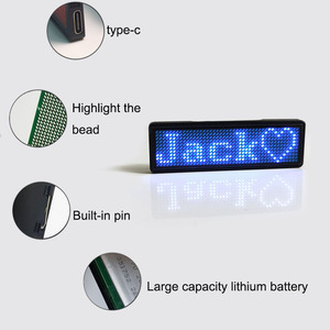 <span class=keywords><strong>Badge</strong></span> LED rechargeable à affichage programmable par application Bluetooth, à prix de gros, avec aimant, clignotant, portable - Product Image 5