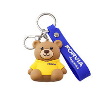 Porte-clés en PVC avec figurine de Yak de dessin animé et dragonne imprimée pour cadeaux promotionnels agricoles