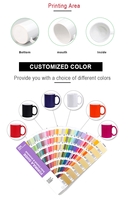 Mug à café en céramique de 11 oz, impression couleur personnalisée, blanc, noir, coloré, sublimation, image personnalisée, texte, nom, photo, cadeaux d'affaires