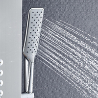 Panneaux de douche en acier inoxydable 304 dorés brossés, colonnes de douche, jets de spa en cascade, panneau mural de douche intelligent