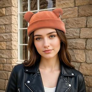 Gorros de Invierno Personalizados para Mujer y Hombre, Gorro con Orejas de Oso, Gorro sin Visera, Gorro Ajustable Tipo Docker - Product Image 5